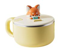 Lawnrden Bol de nouilles Ramen instantanées pour chien mignon, bols de nouilles en acier inoxydable 304 avec couvercles, bol Ramen avec poignée pour Udon, Miso, thaïlandais