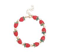 Lawnrden Bracelet à breloques fantaisiste aux fraises, accessoire de bijoux mignon des années 2000 pour femmes, cadeaux parfaits pour un usage quotidien, bracelets