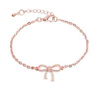 Lawnrden Bracelets en or Rose pour femmes, Bracelet à nœud réglable en strass or Rose, bracelets à nœud pour femmes et filles, pour la saint-valentin