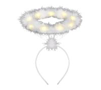 Lawnrden Casque lumineux, bandeau ange lumineux LED blanc bandeau ange pour Noël, costumes LED blanc avec