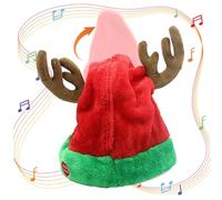Lawnrden Chapeau de Noël électrique chant et danse Santa Christmas Hat interactif mignon confort pour le costume de fête carnaval, Antlers rennes |.Chapeaux Père Noël