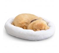 Lawnrden Chiot réaliste, Animal en Peluche Respirant - Jouet en Peluche réaliste avec Respiration et Son Doux, Fausse Fourrure dorée Douce, Compagnon interactif pour la décoration de la Maison