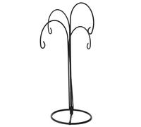Lawnrden Cintres d'ornement, présentoir d'ornement 10 Pouces Crochets de Noël en métal Robuste avec 4 Bras cintres Noirs Amovibles pour Bureau, Maison, Bureau, hôtel