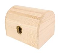 Lawnrden Coffre en bois, boîte en bois inachevé, boîte au trésor en non peinte, vitrine de bijoux pour loisirs artistiques, cadeaux de fête, bricolage 6, 3 * 4, 8 * 4, 5 pouces