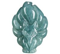 Lawnrden Collier de Jade Vert | Collier de Jade Renard Vert pour Femme réglable Bonne Chance Amulette Protection Feng Shui Bijoux bénédiction