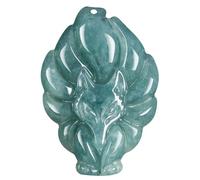 Lawnrden Collier de renard | Collier de jade pour femmes, renard jade vert réglable, amulette bonne chance, protection, bijoux Feng Shui, bénédiction