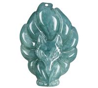 Lawnrden Collier Renard, Collier Jade Femme Renard Jade Vert Réglable Bonne Chance Amulette Protection Feng Shui Bijoux Bénédiction