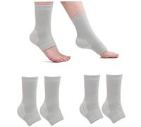 Lawnrden Compresser des Manchons de Pied en Bambou | Chaussettes de Compression en Bambou, Anti-Fatigue, Manchons Pied Sommeil, Soulagement la Douleur, Support Cheville, 2 Paires