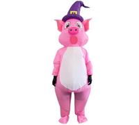 Lawnrden Costume animal gonflable Costume complet Pig Pig Funny Blow Up Halloween pour les vacances de fête de cosplay, une taille |.Cochon