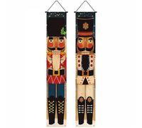 Lawnrden Décor Mural de Noël, 1 Paire décorations de Porte Noël 12x71 Noix Casse-Noix Banner Suspendu Porche Porche Porce Porte pour Le Mur Vacances décor