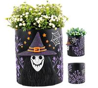 Lawnrden Décorations d'halloween, jardinière d'halloween, jardinière en résine à Motif de sorcière effrayante avec Trou de Drainage pour décoration Artistique extérieure et intérieure 6, 3 Pouces