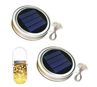 Lawnrden Dessus de Remplacement de lumière Solaire | Dessus Remplacement lumière Solaire 2 pièces unités 2, 76 Pouces avec chaîne Bricolage 300 mAh Blanc Chaud 30 LED pour lumières Pot Mason
