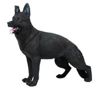 Lawnrden Figures animales, Berger Allemand Figurine réaliste Noire Allemand Statue Statue Animale détaillée pour garçons, Filles et Enfants