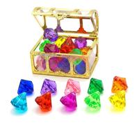 Lawnrden Gemmes de Piscine, gemmes de plongée - 10 pièces, Jouet en Acrylique étincelant avec Coffre au trésor, Chasse en Piscine pour Enfants, Natation et Artisanat Amusant