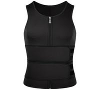 Lawnrden Gilet de Gymnastique pour Hommes | Gilet de Sauna pour Hommes, entraîneur Taille, Double Ceinture, Fermeture éclair, modelant Le Corps pour la Gymnastique, l'exercice, la Course à Pied, L