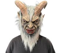 Lawnrden Halloween accessoires, Halloween Mask Latex Full Head Demon Mask Horror accessoires pour adultes Masquerade Party Cosplay White