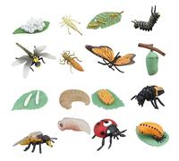 Lawnrden Insectes en Plastique, Jouets du Cycle de Vie pour Enfants, 4 Ensembles de Jouets Vie d'insectes Comprenant Papillon, Abeille, Libellule et, Plastique, Figurines d'animaux éducatifs pré