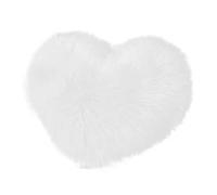 Lawnrden Jetez Un Couvercle d'oreiller, Couverture Coussin en Peluche Protégeurs d'oreiller en Laine Artificielle en Forme de Coeur Blanc 50x40cm (Pas 'Inserts)