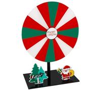 Lawnrden Jeux de Noël pour la fête en Famille, Spinner à Roue avec Stand 16 Slot Rotatif Rotatif Eraqueable Rotation Roue en Acrylique Favors de fête Noël avec décor père et Arbre pour la Boutique