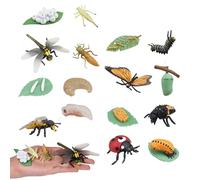 Lawnrden Jouets du Cycle de Vie pour Enfants, 4 Ensembles de Jouets Vie d'insectes Comprenant Un Papillon, Une Abeille, Une Libellule et, des Insectes en Plastique, des Figurines d'animaux é