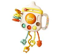 Lawnrden Jouets sensoriels Montessori en Silicone pour bébé, Jouets pour bébé 6-12-18 Mois, Corde de Traction sensorielle en Silicone, Jouet de Dentition Montessori pour Tout-Petits