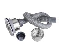 Lawnrden Kit de vidange d'évier en Acier Inoxydable, Bouchon d'évier à Filetage de 45mm avec Tuyau vidange 31.5, Kit crépine Remplacement pour Cuisine, Salle Bain |.Bouchon