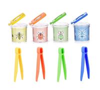 Lawnrden Lot de 4 Attrape-Insectes pour Enfants, loupe pour Enfants, kit de Capture d'insectes avec Pince à épiler, kit Collecte Cages à Multicolores pour, Exploration Scientifique l
