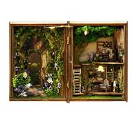 Lawnrden Maison de poupée en Bois, Mini kit de Construction Maison au Pays des Merveilles la forêt, kit Miniature éclairant à Collectionner, poupée en Bois 3D Non assemblée, Coin liv