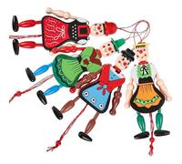 Lawnrden Marionnette, Paquet de 4 marionnettes marionnettes, marionnette à Cordes en Bois colorée pour Enfants avec Membres Mobiles, poupées en Bois fabriquées à la Main pour Un Jeu imaginatif