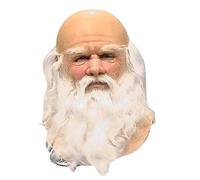 Lawnrden Masque du Père Noël Claus avec barbe blanche Latex Christmas Cute Kids Adults Full Face Masques pour costume costume de Noël Carnaval | Headgear