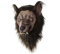Lawnrden Masque Effrayant de Loup-Garou pour Adultes, Masque de Loup-Garou d'halloween réaliste, Costume Effrayant Unique avec et Trous Ventilation Animal pour la fête d'halloween, farces, ca