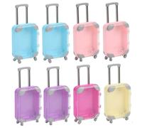 Lawnrden Mini Valise de fête, 8 Mini valises, Bagages à roulettes réalistes avec poignée rétractable pour Un Jeu imaginatif, des événements sur Le thème des Voyages (Couleur aléatoire)