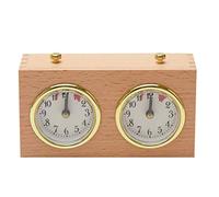 Lawnrden Minuterie d'échecs, minuterie d'échecs, Horloge de Jeu analogique en Bois, Compte à rebours mécanique pour la compétition