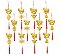 Lawnrden Nouvel an Chinois | 12 pièces décorations du Nouvel an Chinois, Charme du Cheval 2026 Pendentif décoratif à Suspendre, Ornements à Pampilles pour Le succès de la Fortune et de la Richesse