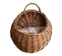 Lawnrden Panier à Plantes Suspendu | Panier à Plantes Suspendu en Osier Naturel tissé, jardinière Murale Rurale Respirante pour Balcon, Jardin, Cour, Moyen