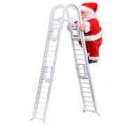 Lawnrden Père Noël grimpant sur Une échelle, Ornement de Noël Mignon pour Arbre de, fête, fenêtre, Porte, décoration Murale, Blanc, décor