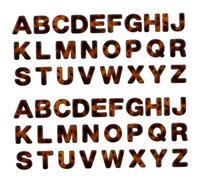 Lawnrden Perles de l'alphabet, 52 pièces de grosses perles style pierre précieuse, marron foncé