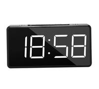 Lawnrden Petit Mini-réveil numérique, Mini Horloge numérique, Minuscule Horloge, USB ou LED alimentée à Batterie avec 2 paramètres légers, Fonction de répétition de chronométrage NOI