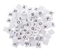 Lawnrden Pièces de, 【100pcs】 copeaux de Bois Blancs Bricolage Alphabet Anglais Puzzle carrés d'alphabétisation bébé développement intellectuel copeaux Bois 【Blanc】