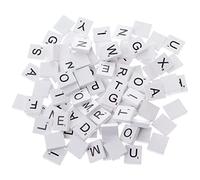 Lawnrden Pièces de scrabbles, 【100pcs】 Chips de Bois Blanc DIY Alphabet Puzzle