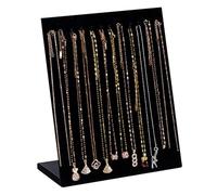 Lawnrden Présentoir de colliers, présentoir de colliers pour vendre des bijoux en velours empilable avec 12 crochets pour femmes et filles en forme L 10x8x4 dans l'organisateur