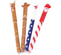 Lawnrden Stylos de noël effaçables noirs à pointe Fine de 0.4mm, 4 pièces, pour enfants, étudiants, école, bureau