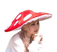 Lawnrden Trucs de champignons, chapeau de champignon Red Wide Brim Cap Polyester Hat Cosplay Simulate Costume mignon et surdimension
