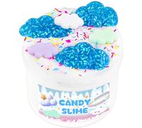 LAWOHO Kit Comprend 200ml de Slime Blanc, 50ml de Fluffy Bleu Clair et 4 Add-Ins, Party Faveurs pour Enfants, Cadeaux d'Anniversaire Noël Halloween Pâques