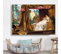 Lawrence Alma-Tadema, Antoine Cléopâtre, Impression sur toile, Peinture à l'huile, Affiche, Décoration murale moderne pour la maison (60 x 70 cm)