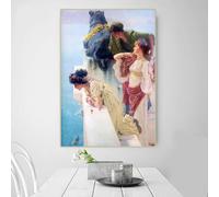 Lawrence Alma-Tadema, « Un regard de vanit頻, impression sur toile, peinture à l'huile, œuvre d'art, image moderne, décoration murale pour la maison, le salon (70 x 90 cm)