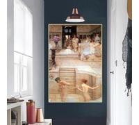 Lawrence Alma-Tadema, « Une coutume préférée », impression sur toile, peinture à l'huile, œuvre d'art, image moderne, décoration murale pour la maison, le salon (50 x 60 cm)
