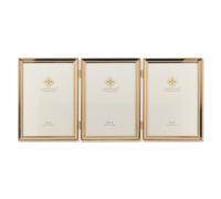 Lawrence Frames 11757T Cadre photo classique triple à bordure perles 12,7 x 17,8 cm Doré