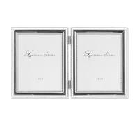 Lawrence Frames 510745D Double cadre photo plaqué argent avec double perles 10 x 12 cm