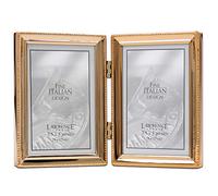 Lawrence Frames Cadre double à bordure perles 8,9 x 12,7 cm Doré